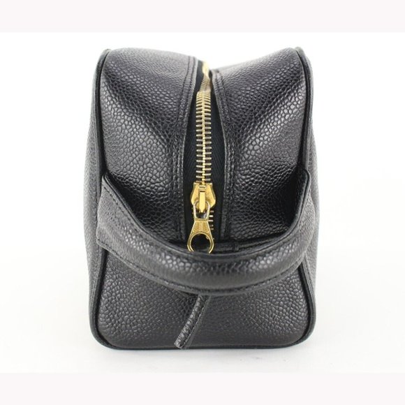 Chanel Black Caviar Dopp Toiletry Case Vanity Pouch 3CJ0113 - Picture 5 of 11